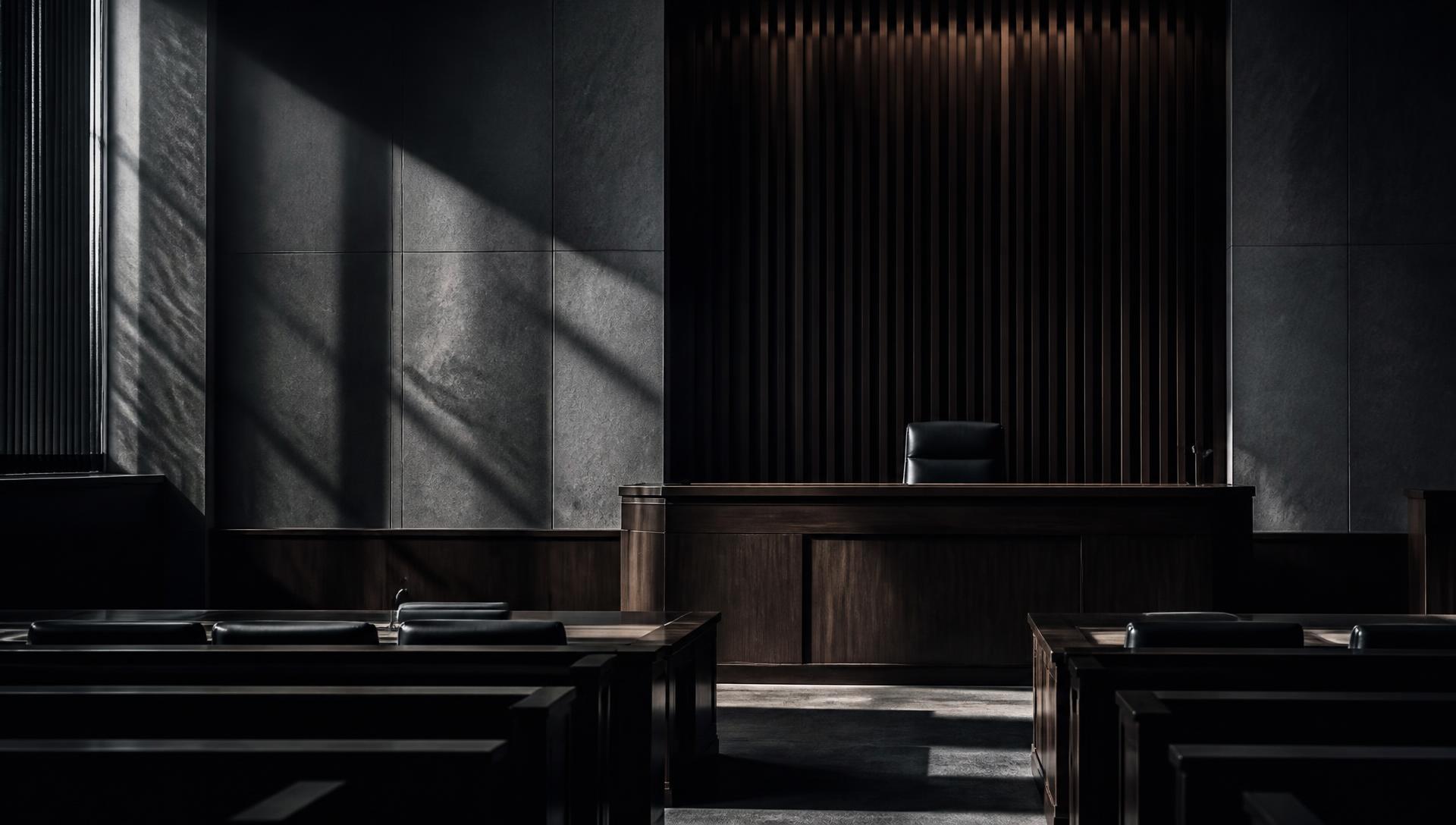Empty modern courtroom